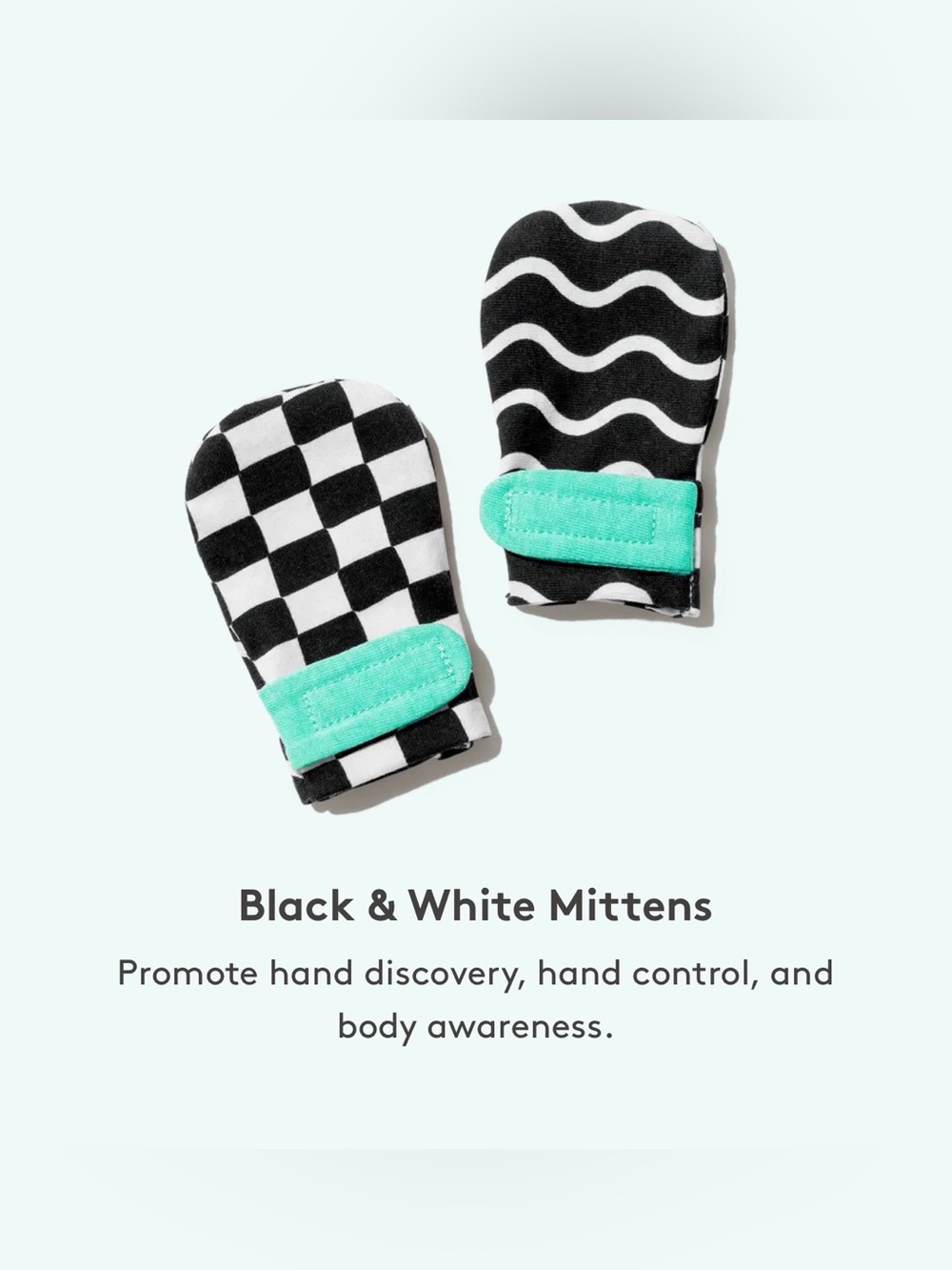 Lovevery Black & White Mittens